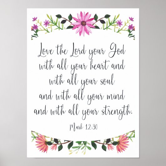 Van de Heer Uw God Floral Poster (Voorkant)