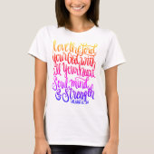 Van de Heer Uw God Schrift Hand Lettering T-shirt (Voorkant)