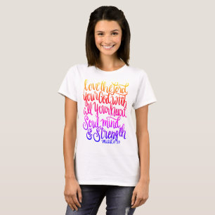 Van de Heer Uw God Schrift Hand Lettering T-shirt