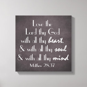 Van de Heer van God met alle Heart Bible Verse Canvas Afdruk