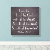Van de Heer van God met alle Heart Bible Verse Canvas Afdruk (Insitu (Houten vloer))