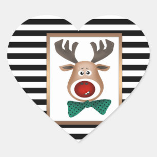 Van de hertenAmerikaanse elanden van Kerstmis de Hart Sticker