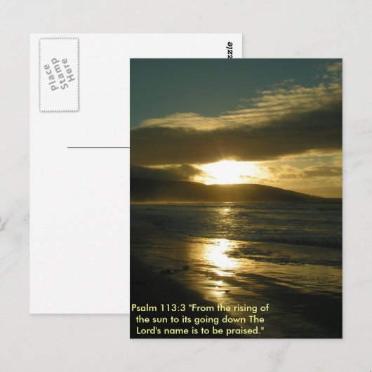 Van de het 113:3zonsondergang van de psalm de briefkaart (Voorkant / Achterkant)