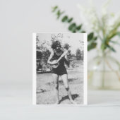 Van de het badpakschoonheid van het meisje speel briefkaart (Staand voorkant)