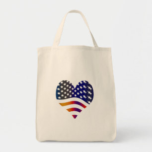 van de het hartliefde van de vlagV.S. strepen van Tote Bag