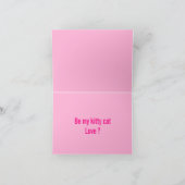 Van de het katkat van de miauw de roze valentijnse feestdagen kaart (Binnen)