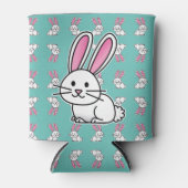 Van de het konijntjes de gelukkige witte pluizige blikjeskoeler (Voorkant)