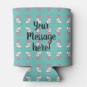 Van de het konijntjes de gelukkige witte pluizige blikjeskoeler (Achterkant)