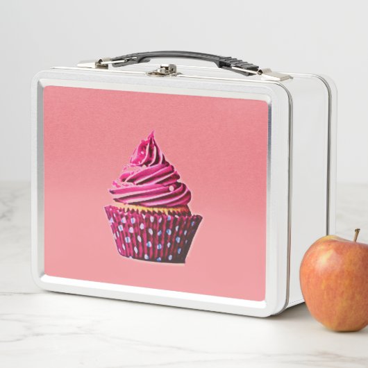 Van de het metaallunch van Cupcake de doos /white (In situ)