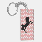van de het patroonliefde van eenhoorn de roze sleutelhanger (Voorkant Links)