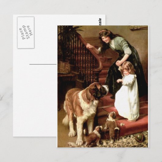 van de het "puppy"hond van heilige bernard de briefkaart (Voorkant / Achterkant)