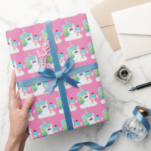 Van de het roomijsEenhoorn van de verjaardag de Cadeaupapier