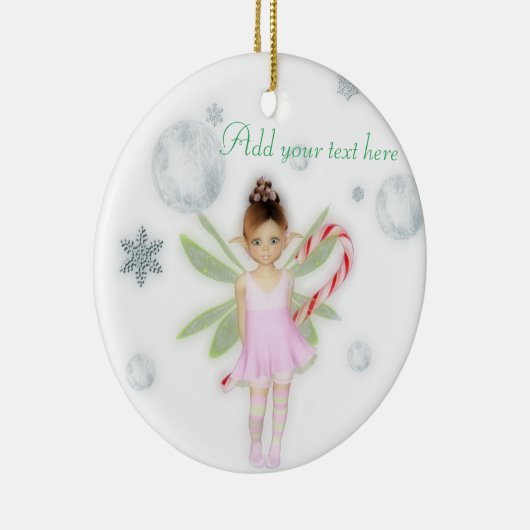 Van de het snoepfee van Kerstmis het klantgerichte Keramisch Ornament (Rechts)