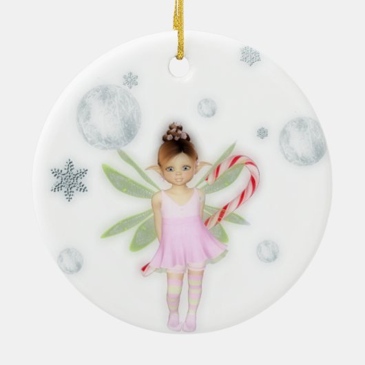 Van de het snoepfee van Kerstmis het klantgerichte Keramisch Ornament (Achterkant)