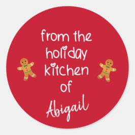 Van de Holiday Kitchen... Gingerbrood Kerstmis Ronde Sticker