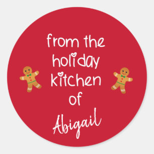 Van de Holiday Kitchen... Gingerbrood Kerstmis Ronde Sticker