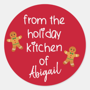 Van de Holiday Kitchen... Gingerbrood Kerstmis Ronde Sticker