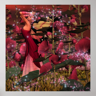 Van de Hollyhocks Poster