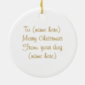 Van de hond aangepaste kerstboomversiering keramisch ornament (Achterkant)