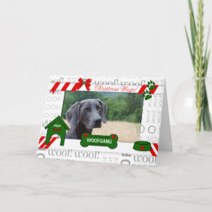 van de Hond Christmas Wags Pet's Foto Horz Holid Feestdagen Kaart