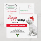 Van de Hond Kerst Kaarten - White Boxer Puppy (Voorkant / Achterkant)