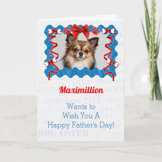 Van de hond op Vaderdag in blauw en rood Kaart (Voorkant)