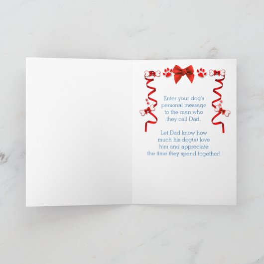 Van de hond op Vaderdag in blauw en rood Kaart (Binnen)