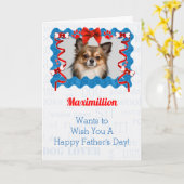 Van de hond op Vaderdag in blauw en rood Kaart (Gele Bloem)