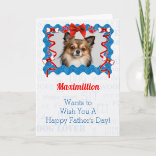 Van de hond op Vaderdag in blauw en rood Kaart