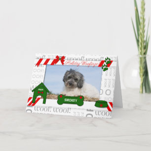 van de hondenvakantie woofings Pet's Photo Horz Feestdagen Kaart