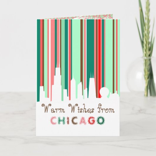 Van de horizonBeste wensen van Chicago de Feestdagen Kaart (Voorkant)