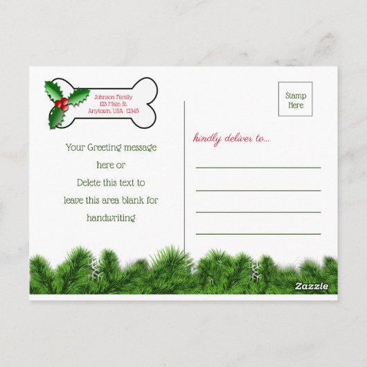 Van de Kaarten van de hondenkerst (Achterkant)