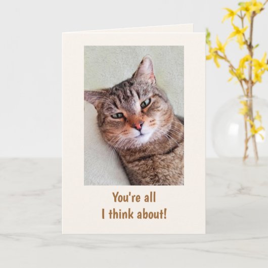 "Van de kat"-dag Kaart (Gele Bloem)