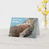 'Van de kat' grappige dag Kaart (Gele Bloem)