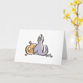 Van de kat & hefboom-o-Lantaarn Wenskaart Kaart (Gele Bloem)