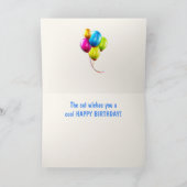 'Van de kat' - kool hipster Birthday Kaart (Binnen)