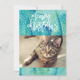 Van de Kat "Meowy Christmas" Vakantie Foto Feestdagenkaart