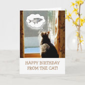 Van de kat met visdag kaart (Gele Bloem)