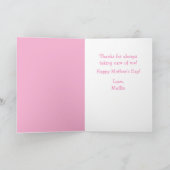 Van de kat Schattigee aangepaste Moederdag Feestdagen Kaart (Binnen)