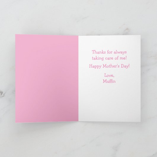 Van de kat Schattigee aangepaste Moederdag Feestdagen Kaart (Binnen)