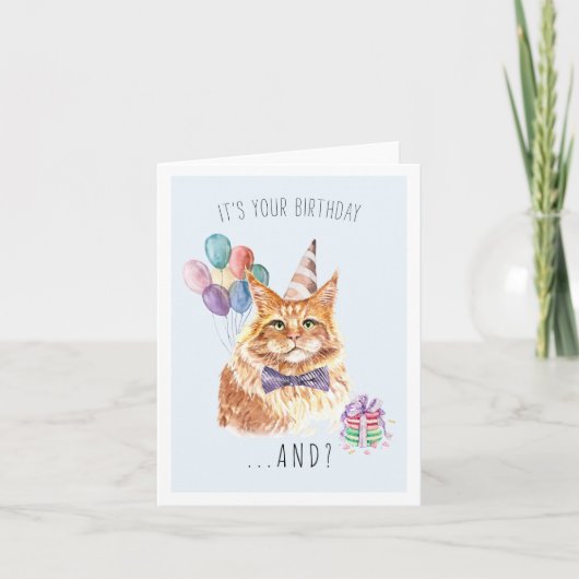 Van de Kat | Verjaardagskaart Cute Kitten Kaart (Voorkant)