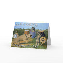 Van de Katoenen van de vintage Kat de Naaiende