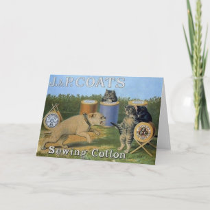 Van de Katoenen van de vintage Kat de Naaiende Kaart