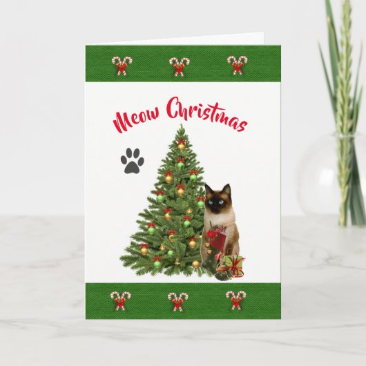 Van de Kerstkaart van de Kat Kaart (Voorkant)