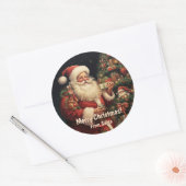 Van de Kerstman Ronde Sticker (Envelop)