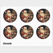 Van de Kerstman Ronde Sticker (Vel)