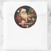 Van de Kerstman Ronde Sticker (Tas)