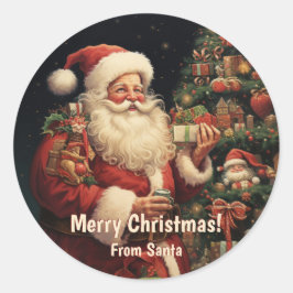 Van de Kerstman Ronde Sticker