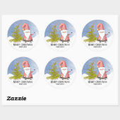 Van de Kerstman Ronde Sticker (Vel)