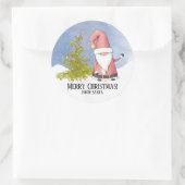 Van de Kerstman Ronde Sticker (Tas)